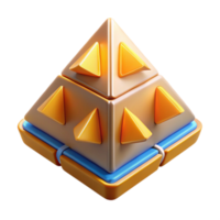 Abstract 3D Pyramid Structure with Triangular Elements png