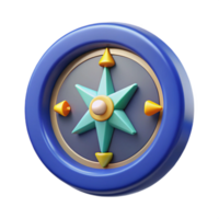 3D Compass Rose Navigation Guide, Wayfinding Icon png