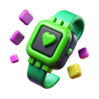 Heart Rate Smartwatch Health Tracking, Fitness Monitoring, Activity Levels, Colorful Design, 3D Render, Digital Health, Wellness App, Modern Tech, Wearable Device png