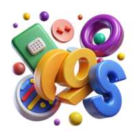 3D Colorful Shapes, Abstract Design, Geometric Background png