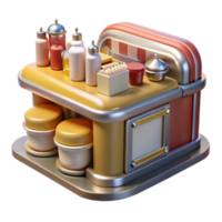 Retro Concessions Stand 3D Model png