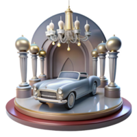 Classic Car in Elegant Display Setting png