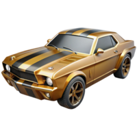 Golden Classic Muscle Car Retro Design, Custom Wheels, Powerful Engine png
