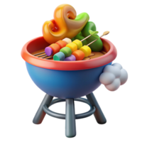 Rainbow Marshmallow Skewers on a Grill png