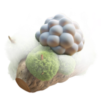Moss-Covered Log with Abstract Cloud Formation png