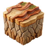 Cross-Section of Tree Trunk, Wood Texture, Bark, Layers png