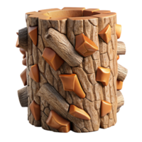 3D Render Wooden Texture with Caramel Gems png