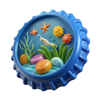 Undersea World 3D Render of Colorful Ocean Scene png