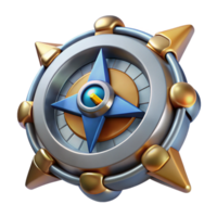 Stylized Compass 3D Model, Rotating Navigation Icon png