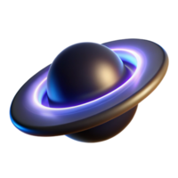 Glowing Planet Ring Abstract 3D Render png