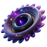 Abstract Cosmic Nebula 3D Render of a Glowing, swirling Galaxy png