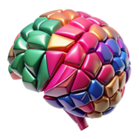 Abstract Colorful Brain A 3D Model of Cognitive Function png
