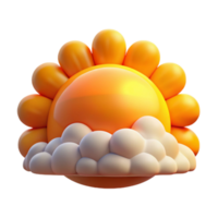 Sunny Day with Clouds 3D Render png