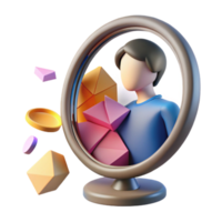 Self-Reflection Exploring Inner Identity Through Abstract Shapes png