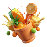 Tropical Fruit Juice Splash Refreshing Blend png