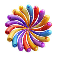 Colorful Swirl Abstract 3D Rainbow Design png