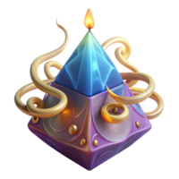 Enchanted Pyramid Mystical Gem and Golden Tentacles png