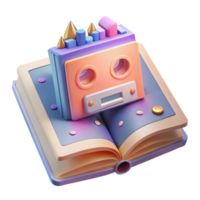 Book Learning A Retro Robot s Guide to Knowledge png