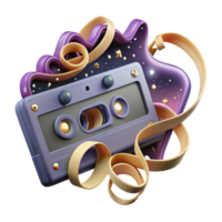 Retro Cassette Tape with Cosmic Design png