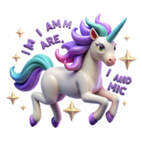 Magical Unicorn 3D Render of a Pastel Unicorn png