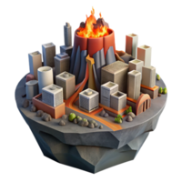 Volcanic Eruption City Disaster Simulation png