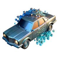 Digital Disintegration A Car s Metamorphosis into Pixels png