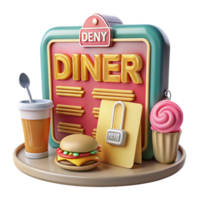 Retro Diner Menu Access Denied png