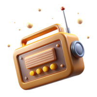 Retro Radio 3D Render of Vintage Radio Receiver png