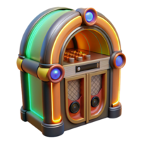 Retro Jukebox Vintage Music Machine with Neon Lights png