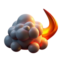 Fiery Cloud Burst 3D Render of Abstract Art png