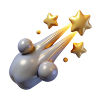 Shooting Stars and Celestial Trail 3D Render png