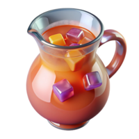 Refreshing Pitcher of Fruit Punch with Colorful Ice Cubes png