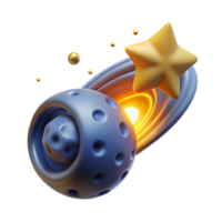 Cosmic Planet, Star, and Nebula 3D Render png