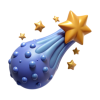 3D Render of a Shooting Star png