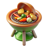 Grilled Vegetables on a Portable Grill png