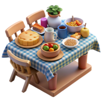 Table Setting with Delicious Food and Drinks png