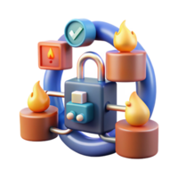 Cybersecurity System Secure Data Protection with Firewall png
