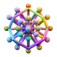 Abstract Colorful 3D Molecular Structure png