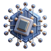 Hexagonal Network Interconnected Nodes and Core Processing png