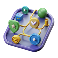 3D App Interface Design Colorful UI Elements Connections png