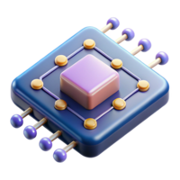 3D Render of Abstract Microchip png