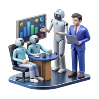 AI Robot Business Meeting Data Analysis Collaboration png