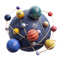 Celestial Orbits A 3D Abstract Visualization of Planetary Systems png