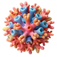 3D Model of Cellular Structure Complex Organelle Visualization png