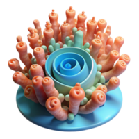 Abstract Coral Reef 3D Render of Colorful Organic Forms png