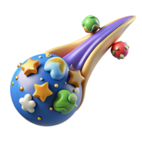 Whimsical Cosmic Orb 3D Render of Fantasy Planet png
