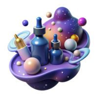 Cosmetics Product Display Abstract, 3D Render, Bottles, Serums png