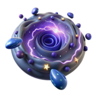 Cosmic Swirl 3D Render of Abstract Nebula png