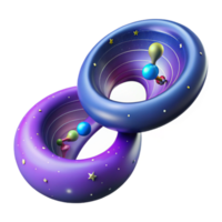 Cosmic Rings 3D Render of Intertwined Space png