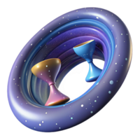 Cosmic Hourglass Abstract 3D Render of Celestial Forms png